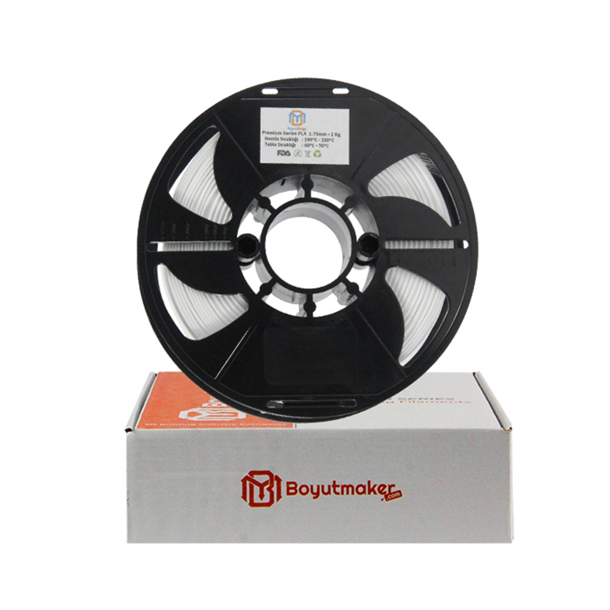 Boyutmaker Beyaz PLA + Filament 1.75mm 1 Kg