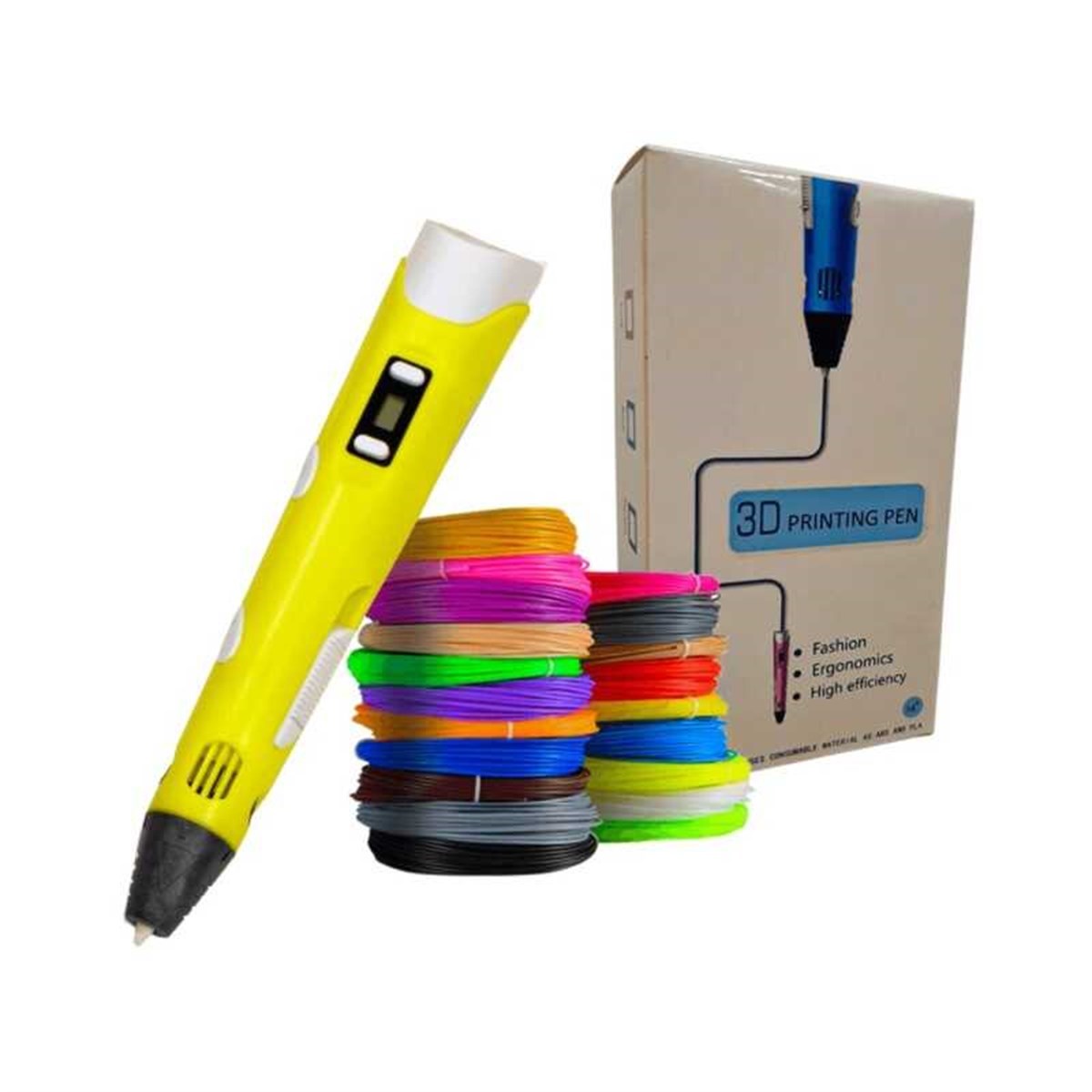 3D Pen-Kalem - Sarı - Full Set