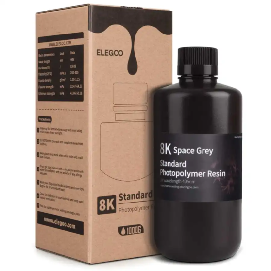 ELEGOO STANDART 8K FOTOPOLİMER REÇİNE UZAY GRİSİ - 1 KG