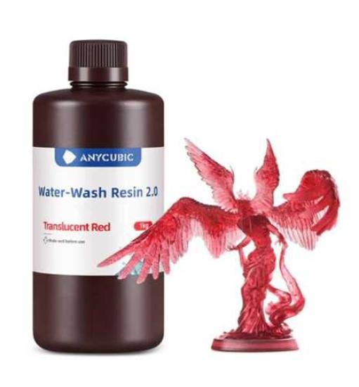 Anycubic Water-Wash Resin 2.0-Translucent Red
