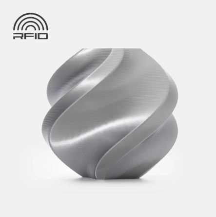 Bambu PLA Silk+ - Silver - with Reusable Spool